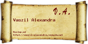 Vaszil Alexandra névjegykártya